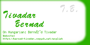 tivadar bernad business card